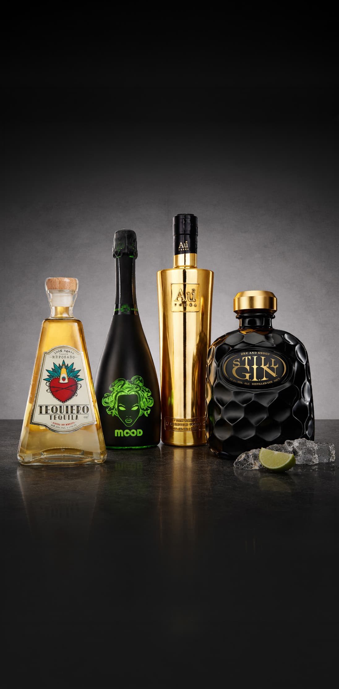 Selezione di brand 25H Brands — Tequiero Tequila, Mood Wines, AU Vodka, Still G.I.N